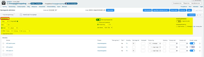Åpnevise en eller alle seksjoner på et oppdrag2