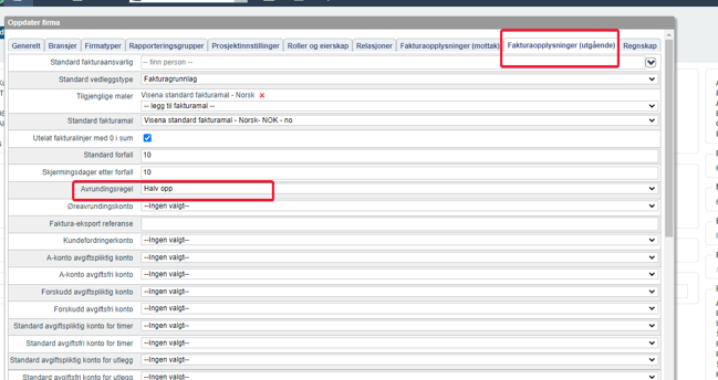 Øreavrunding utgående faktura1