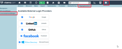 Aktivering ekstern innloggingsmetode dokumentdelingsromportal1