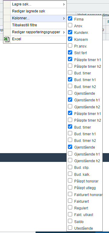 Arbeidsliste - påløpt tid mot budsjett4