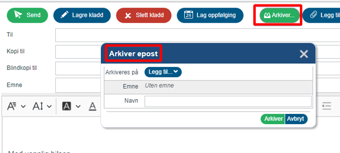 Arkivere ny e-post 1