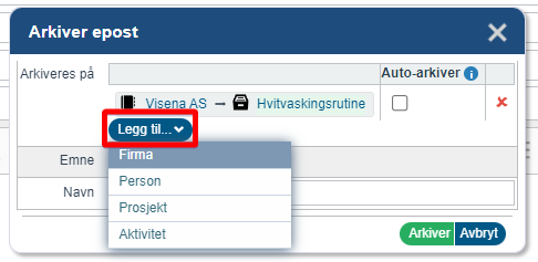 Arkivere ny e-post 2