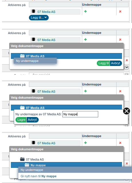 Arkivering dokumenter i mappe