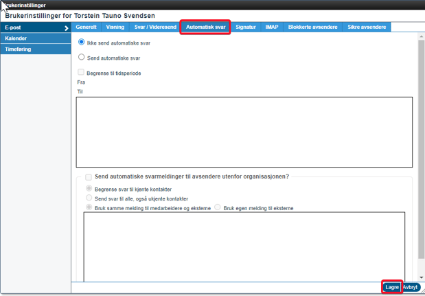 Automatisk svar på e-post 3