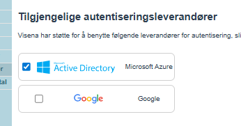 Eksterne innloggingsmetoder