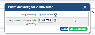Endre ansvarlig på gjøremål fra oppdraget3