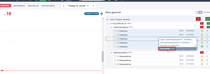 Endring ansvarlig for gjøremål 2