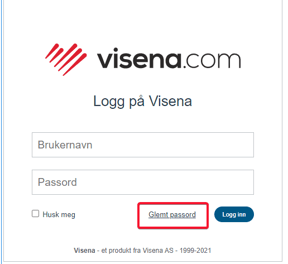 Første gangs innlogging i Visena7