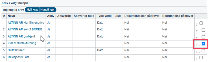 Flytte krav til en annen fase3
