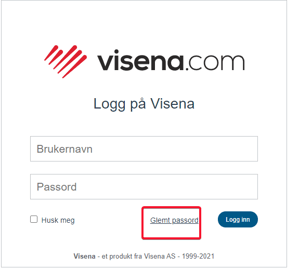 Glemt passordalternativt mobilnummer for engangskode ved gjenopprettelse av passord1