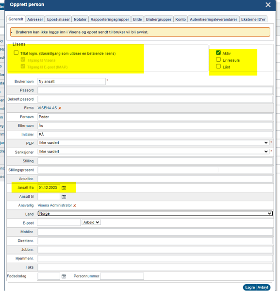Har din bedrift nyansatt som ikke har begynt enda, men som du ønsker å legge til i budsjett etc?