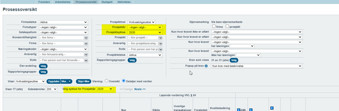 Hvitvaskingsrutine - gjenbruk - opprettelse av syklus ved nye vurderinger10