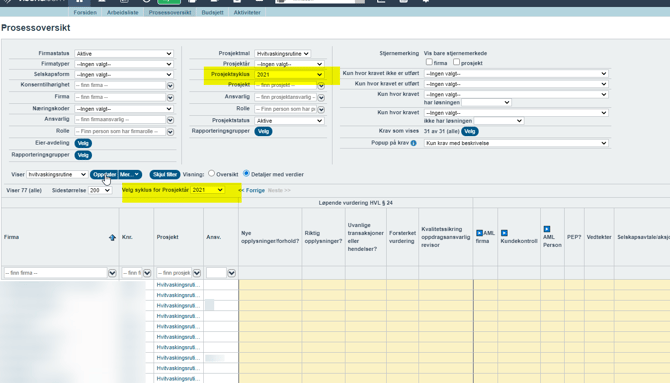 Hvitvaskingsrutine - gjenbruk - opprettelse av syklus ved nye vurderinger11