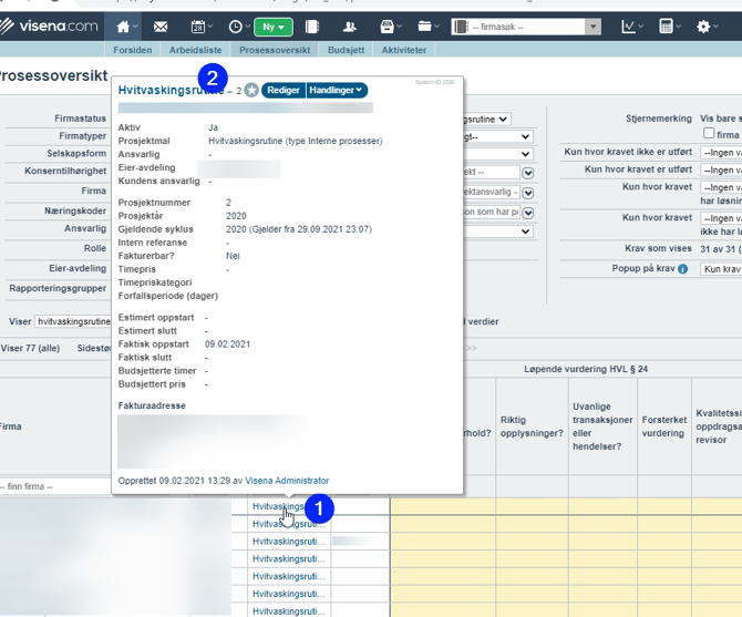 Hvitvaskingsrutine - gjenbruk - opprettelse av syklus ved nye vurderinger12