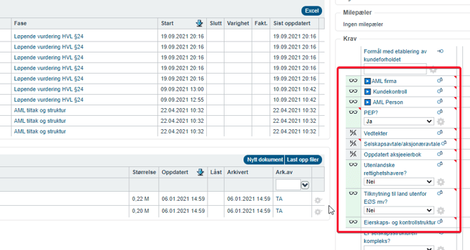 Hvitvaskingsrutine - gjenbruk - opprettelse av syklus ved nye vurderinger8