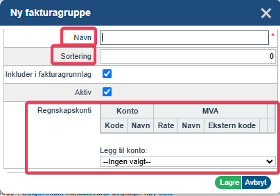 Hvordan opprette ny fakturagruppe2