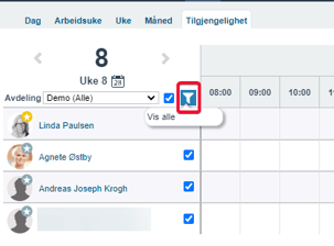Kalender - tilgjengelighet, kalenderoversikt brukere3