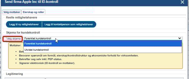 Kundekontroll - to valg