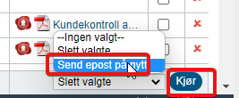 Mulig å sende ut tidligere utsendte kundekontroller på nytt 2
