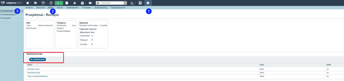 Nedtrekksliste ved utfylling av krav i prosess2