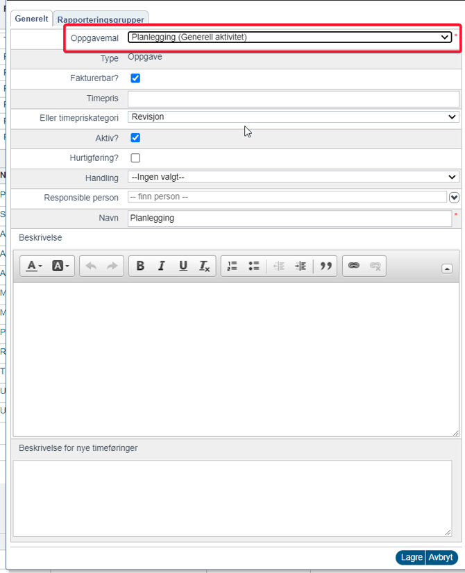 Ny aktivtetsmal på prosjektmal (timekode)3