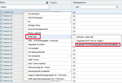 Oppdater firma fra Brønnøysundregisteret2