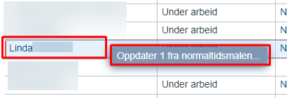Oppdatere normaltiden når en ansatt slutter1