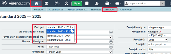 Opprette budsjettliste for nytt år1