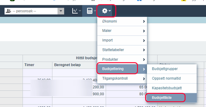 Opprette budsjettliste for nytt år2