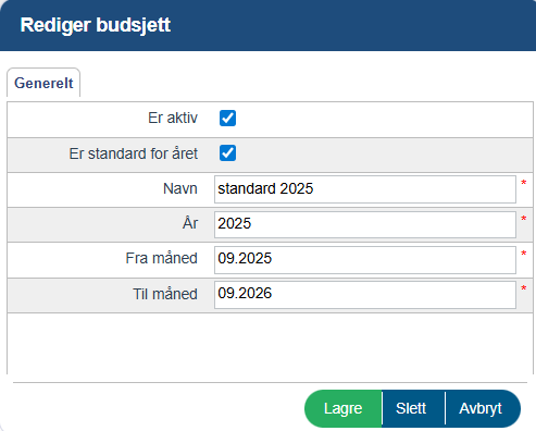 Opprette budsjettliste for nytt år4