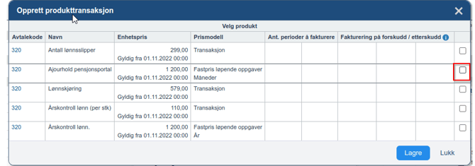 Opprette ny produkttransaksjon fra faktura4