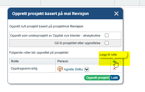 Opprette prosjekter fra krav i en prosess2
