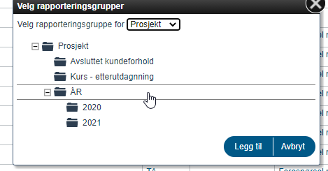 Opprette, legge til og fjerne rapporteringsgrupper2