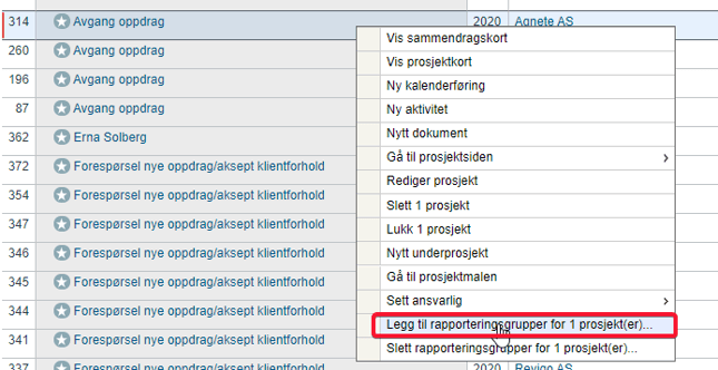 Opprette, legge til og fjerne rapporteringsgrupper3