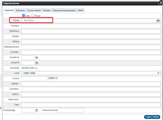 Personer og relasjoner