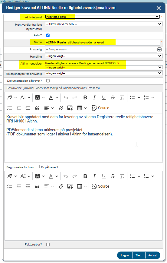 Reelle rettighetshavere skjema RRH-0100 - status rett inn i prosessoversikten2