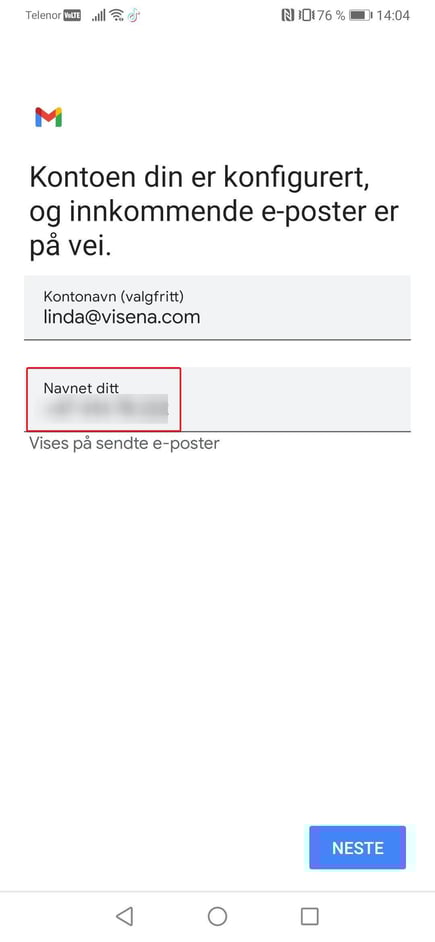 Sette opp Visena e-post på Android4