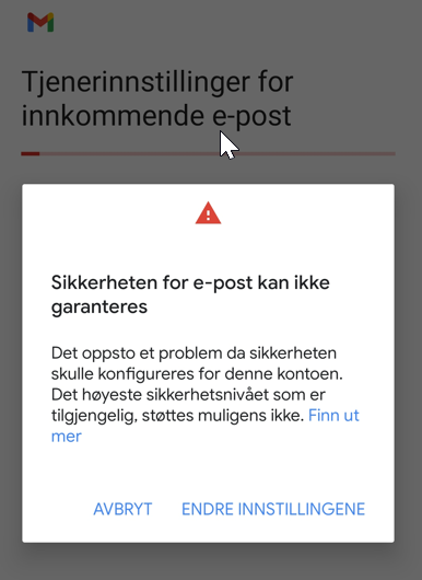 Sette opp Visena e-post på Android5