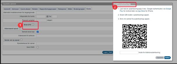 Sikker pålogging med to-faktor-autentisering (2FA)2