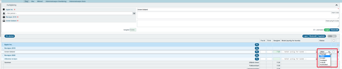 Status timeføringer 1
