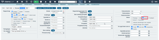 Status timeføringer 2