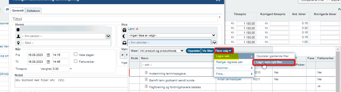 Timeføring  - visning av f.eks. kolonne for produkt i felt for aktivitet2