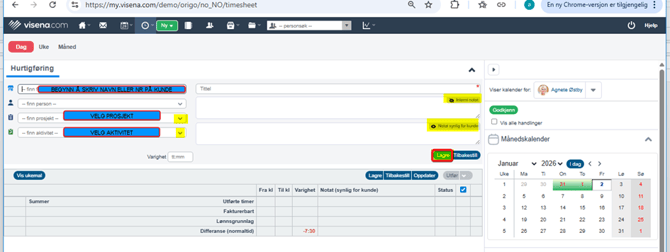 Timeføring - hurtigguide2
