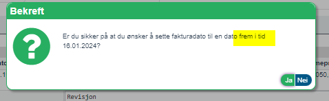 Varsel fakturadato ved fakturering1
