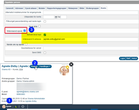 Videresending e-post