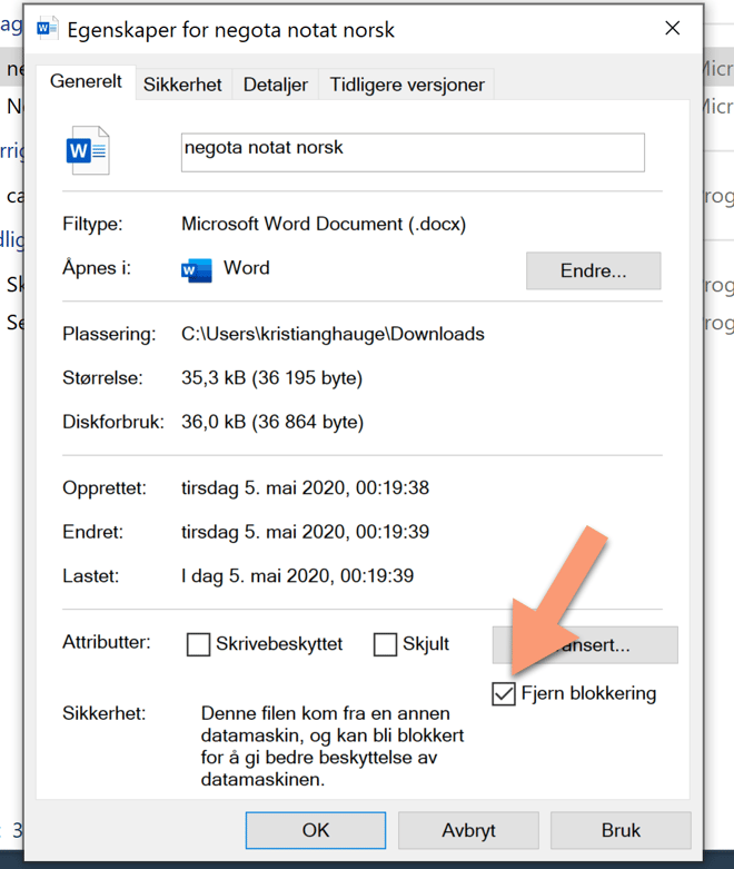 Word-maler som er blokkert eller har sporing fra andre forfattere 2