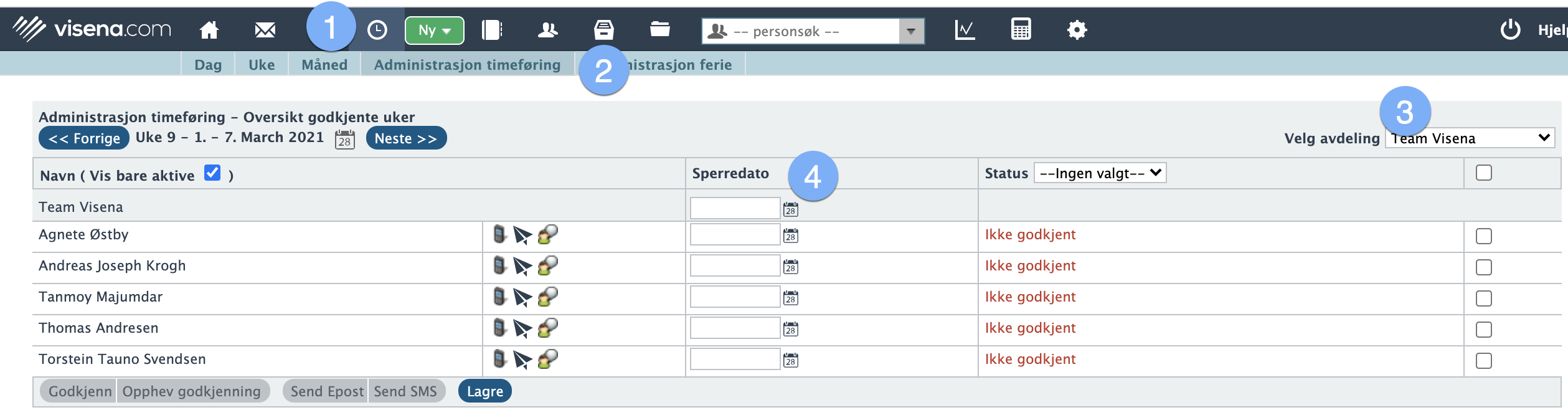 Sett sperredato for føring og endring av timer1